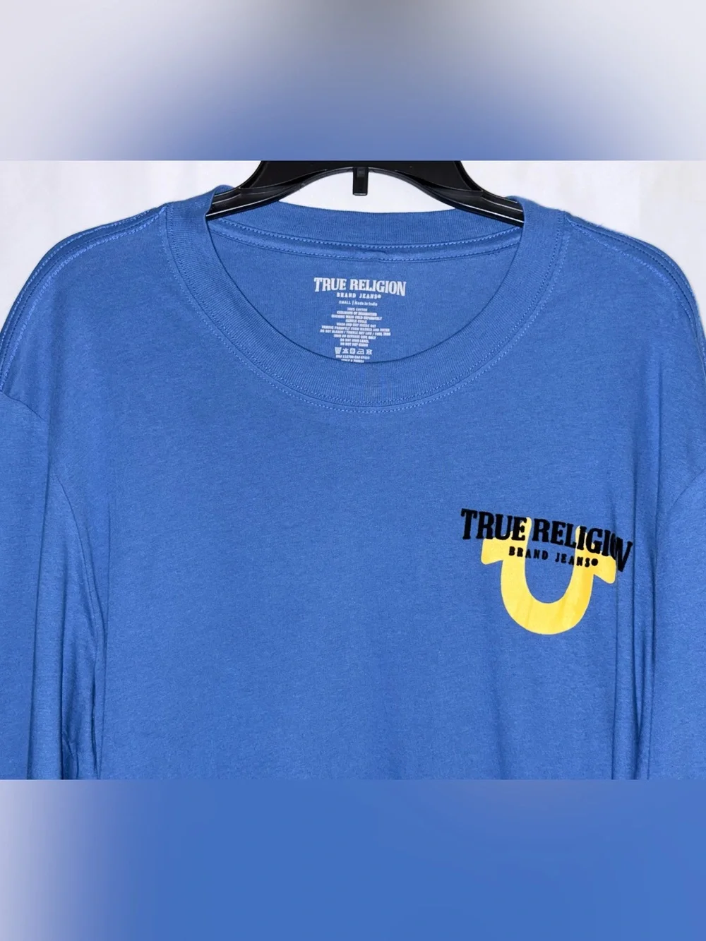 NWT True Religion Galaxy Blue Scatter TR Long Sleeve Tee Size Small
